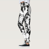 leggings en noir blanc long imprimé adolescent (Gauche)