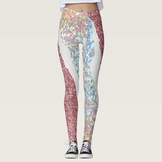 Leggings en Parties scintillant rose (Devant)