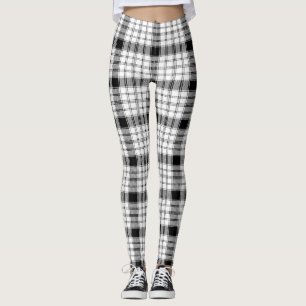 leggings en plaid marron et blanc Leggings