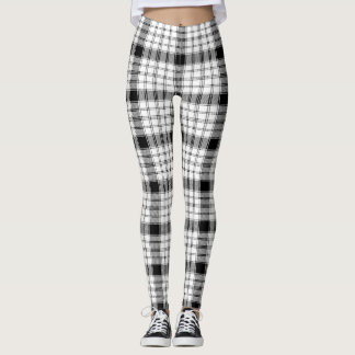 leggings en plaid marron et blanc Leggings