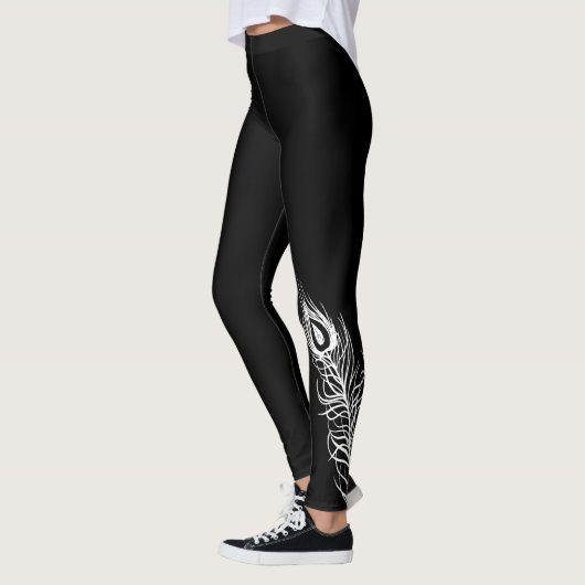 Leggings en plumes de paon blanc (Gauche)