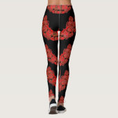 Leggings en rouge et BLack Rose unique (Dos)