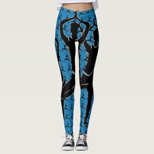 Leggings en silhouette de pose de yoga (Devant)