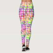 Leggings En vichy arc-en-ciel mignon (Dos)