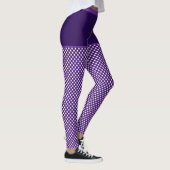 Leggings en vichy Imprimer violet blanc monogramme personna (Droite)