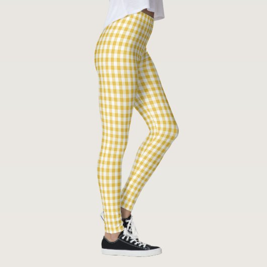 Leggings En vichy jaune et blanc (Droite)