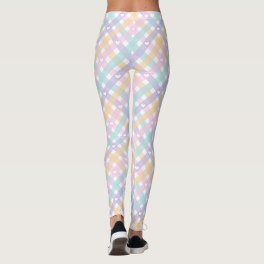 Leggings en vichy Motif Coeurs Plaids (Dos)