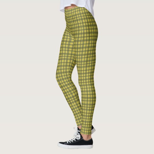 Leggings En vichy vert traditionnel Plaid Noël minimal (Gauche)
