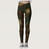 Leggings Enchanted Christmas Flocons Dorés (Devant)