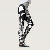 Leggings Enchevêtrement Abstrait en noir et blanc (Droite)