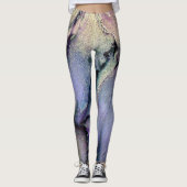 Leggings Encre Abstraite d'alcool brillant violet et or (Devant)