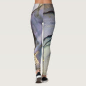 Leggings Encre Abstraite d'alcool brillant violet Turquoise (Dos)