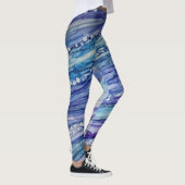 Leggings Encre Abstraite d'alcool Liquide Art bleu violet (Droite)