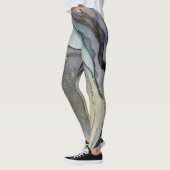 Leggings Encre Abstraite d'alcool Turquoise Gris pourpre Or (Gauche)