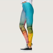 Leggings Encre d'alcool Abstraite Arc-en-ciel couleur liqui (Gauche)