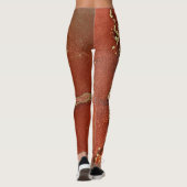 Leggings Encre d'alcool Abstraite Art brillant rouge et or (Dos)