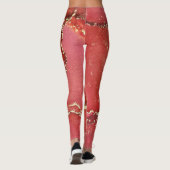 Leggings Encre d'alcool Abstraite Art brillant rouge et or (Dos)