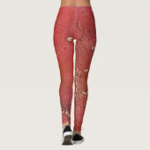 Leggings Encre d'alcool Abstraite Art brillant rouge et or (Dos)