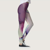 Leggings Encre d'alcool Abstraite Art rose violet bleu blan (Droite)