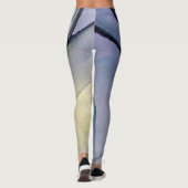 Leggings Encre d'alcool Abstraite brillant bleu et or (Dos)