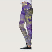 Leggings Encre d'alcool Abstraite Pommes riches en or (Gauche)