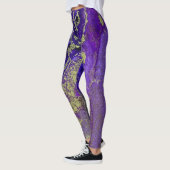 Leggings Encre d'alcool Abstraite Pommes riches en or (Gauche)