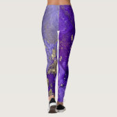 Leggings Encre d'alcool Abstraite Pommes riches en or (Dos)