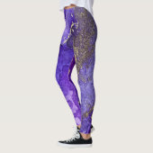 Leggings Encre d'alcool Abstraite Pommes riches en or (Gauche)