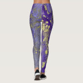 Leggings Encre d'alcool Abstraite Pommes riches en or (Dos)