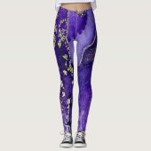 Leggings Encre d'alcool Abstraite Pommes riches en or (Devant)