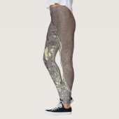 Leggings Encre d'alcool Abstraite rose pourpre argenté (Gauche)