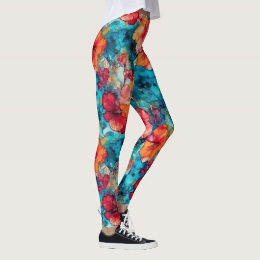 Leggings Encre d'alcool hawaïenne (Droite)
