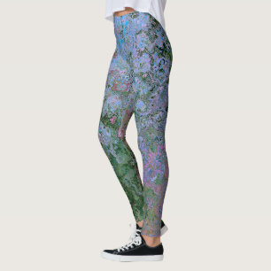Leggings Encre d'alcool inspirée du bord de mer Abstraite