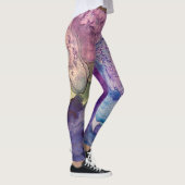 Leggings Encre d'alcool multicolore Liquide Art Abstrait (Droite)