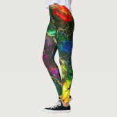 Leggings Encre d'alcool psychédélique Peinture Abstraite (Gauche)