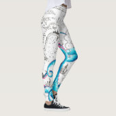 Leggings Encre de Tentacles Bleus Rose Bleu (Droite)