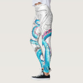 Leggings Encre de Tentacles Bleus Rose Bleu (Gauche)