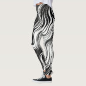 Leggings Encre spirale noire et blanche Abstraite (Gauche)