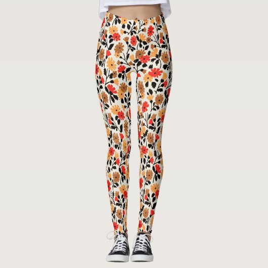 Leggings Endleaves of Art floral pattern (Devant)