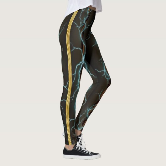 Leggings Énergie Électrique Avec Des Rayures De Laiton (Droite)