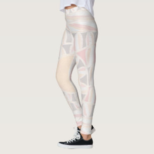 Leggings ÉNERGIE SOLAIRE SOLAIRE Abstraite Géométrique Blan