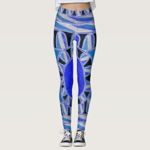 Leggings ÉNERGIE SOLAIRE SOLAIRE Abstraite Géométrique Bleu
