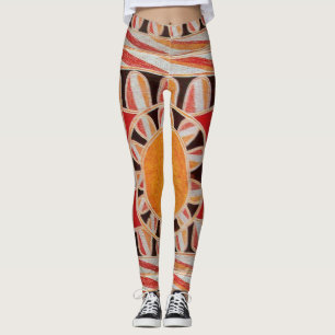 Leggings ÉNERGIE SOLAIRE SOLAIRE Abstraite Géométrique Roug