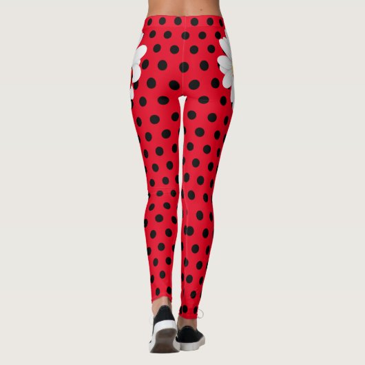 Leggings Enfants Cute Ladybug Polka dot Daisy Flower Motif (Dos)