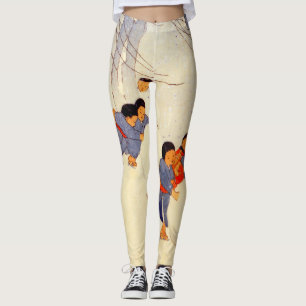 Leggings Enfants japonais jouant dans des guêtres imprimées