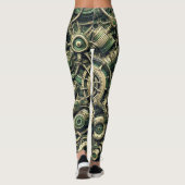 Leggings Engrenages industriels verts Steampunk (Dos)