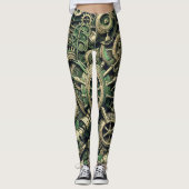 Leggings Engrenages industriels verts Steampunk (Devant)