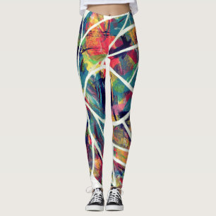 Leggings Enigmatic Oriental Lotus Flower Original Abstrait