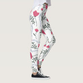 Leggings Énorme aquarelle moderne Fleurs rouges avec congé (Droite)