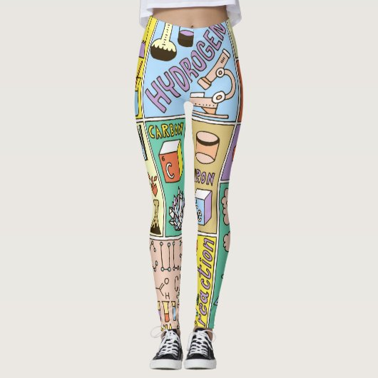 Leggings Ensemble d'illustrations Vintages de la chimie (Devant)